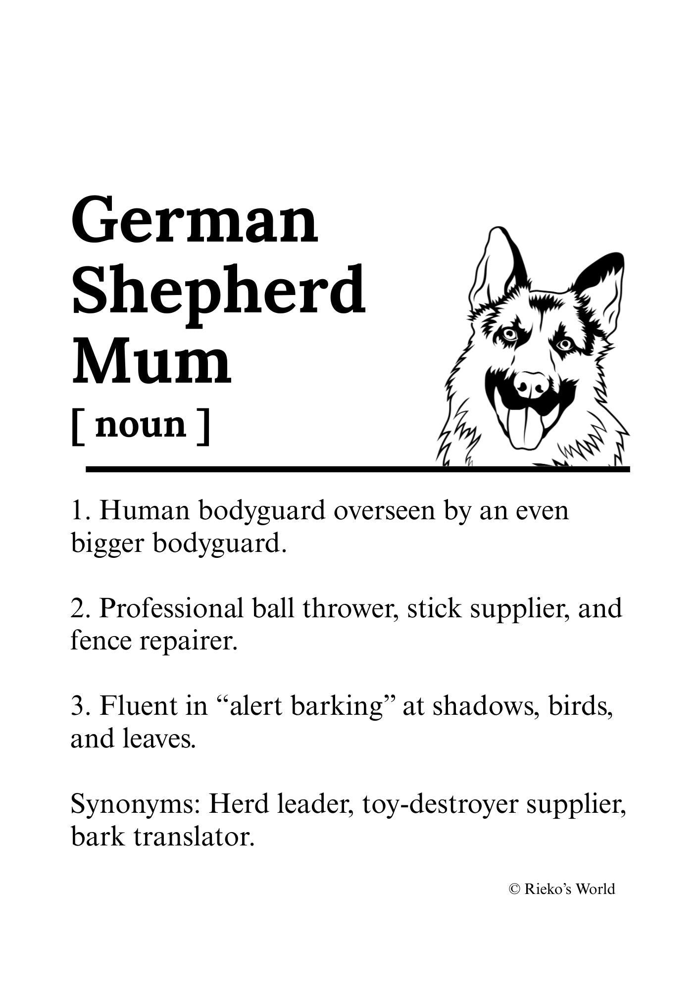Dog Mum Breed Digital Downloadable PRINT Only