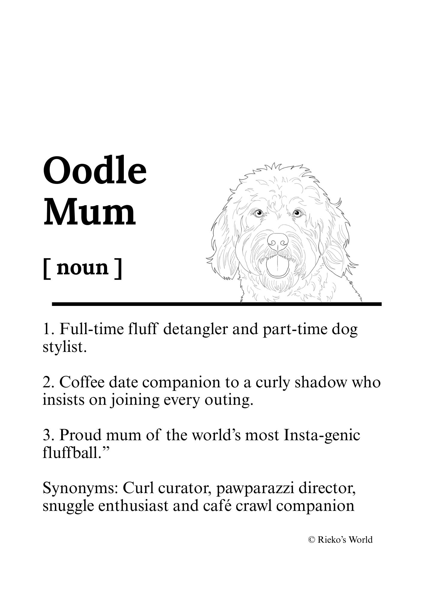 Dog Mum Breed Digital Downloadable PRINT Only