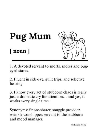 Dog Mum Definition™ Breed Print - A4 Wall Art Gift for Dog Mums Australia