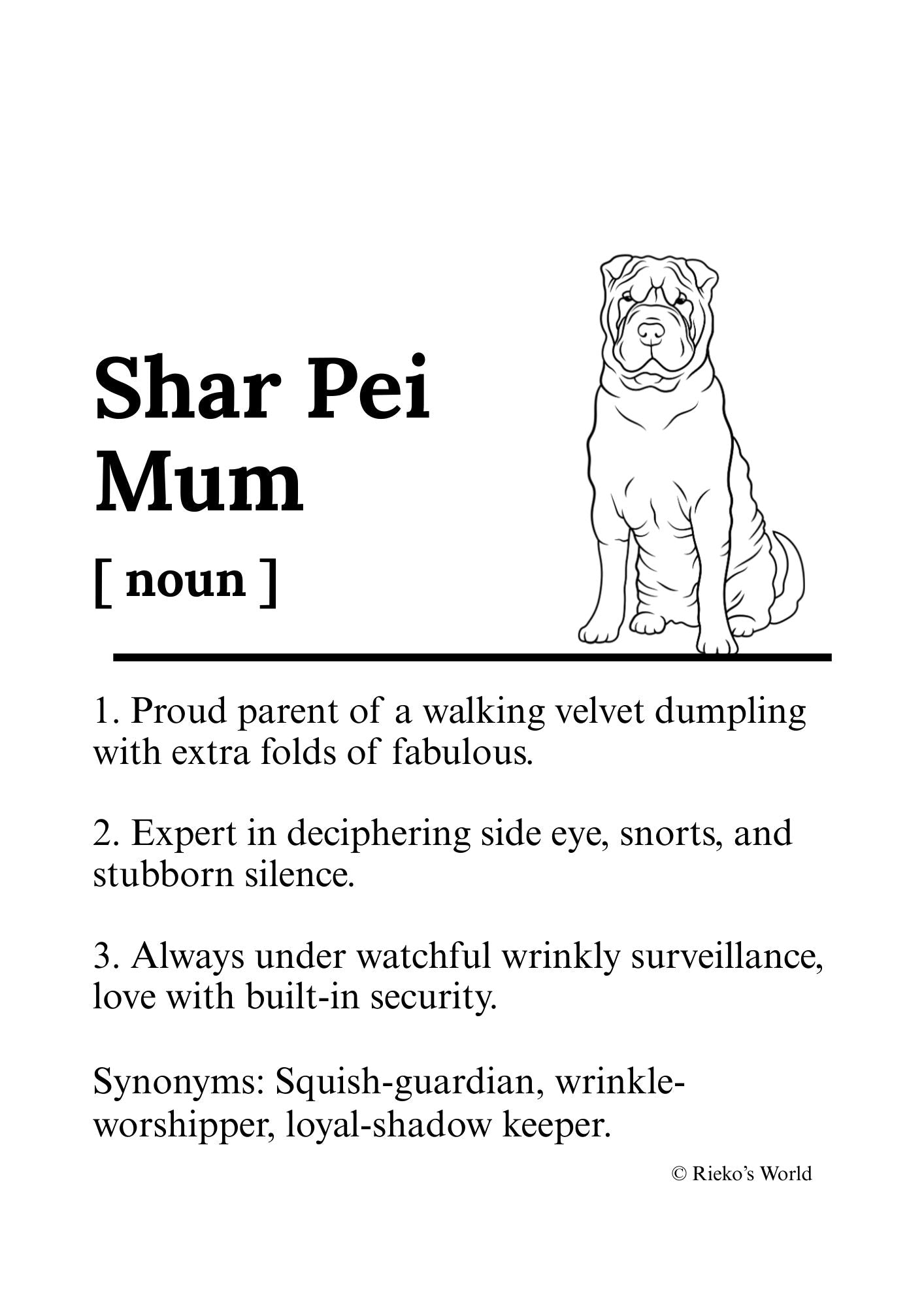 Dog Mum Breed Digital Downloadable PRINT Only