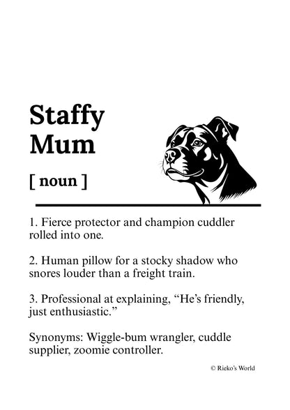 Dog Mum Definition™ Breed Print - A4 Wall Art Gift for Dog Mums Australia