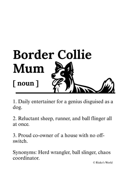 Dog Mum Definition™ Breed Print - A4 Wall Art Gift for Dog Mums Australia