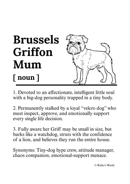 Dog Mum Definition™ Breed Print - A4 Wall Art Gift for Dog Mums Australia