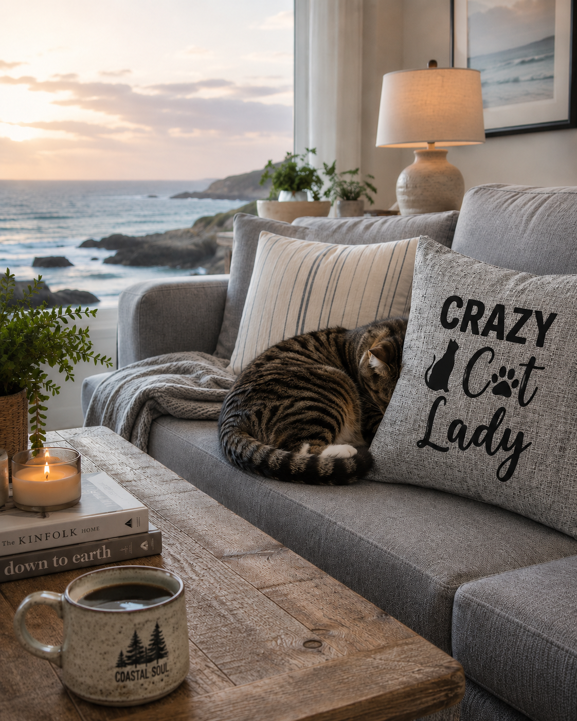Crazy Cat Lady Quote Cushion Cover