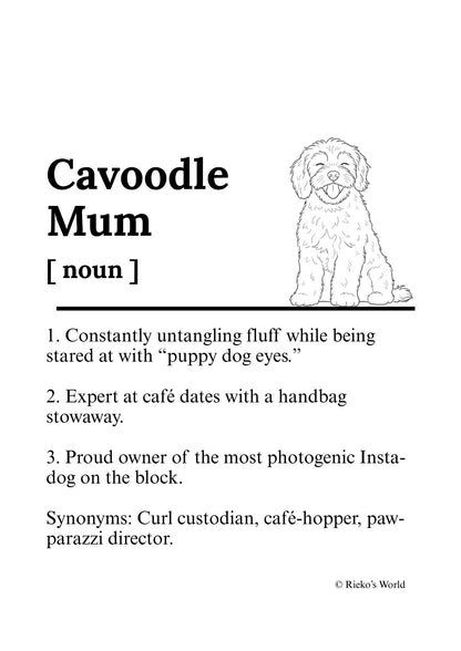 Dog Mum Definition™ Breed Print - A4 Wall Art Gift for Dog Mums Australia