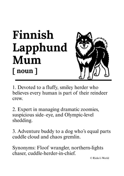 Dog Mum Definition™ Breed Print - A4 Wall Art Gift for Dog Mums Australia