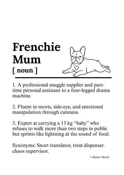 Dog Mum Definition™ Breed Print - A4 Wall Art Gift for Dog Mums Australia