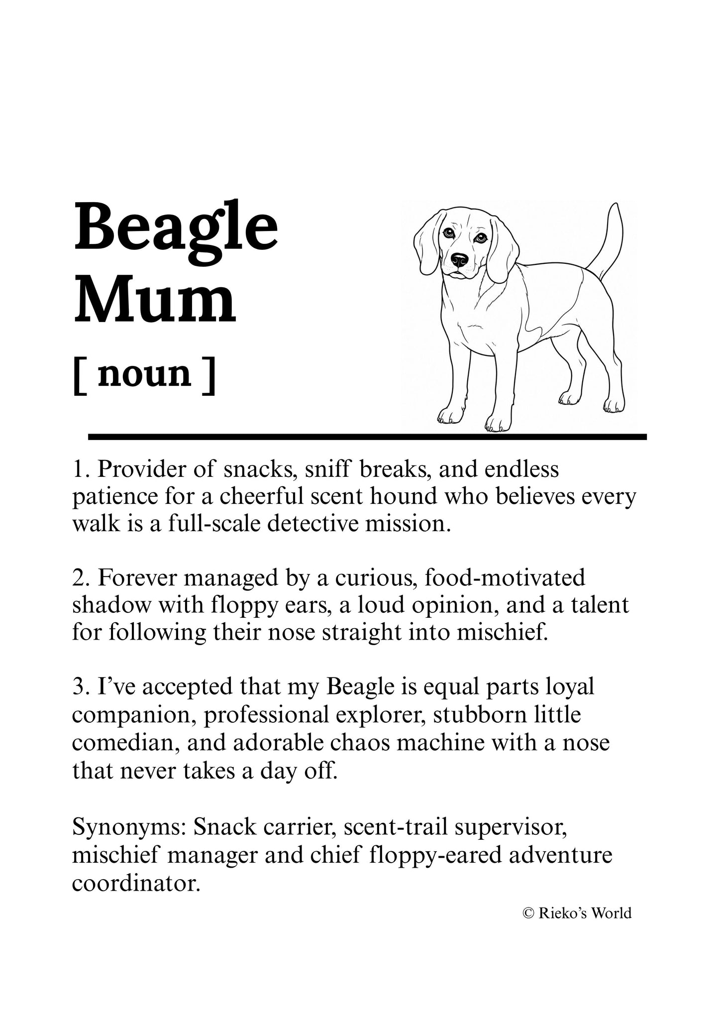 Dog Mum Definition™ Digital Downloadable Only - Breed Edition