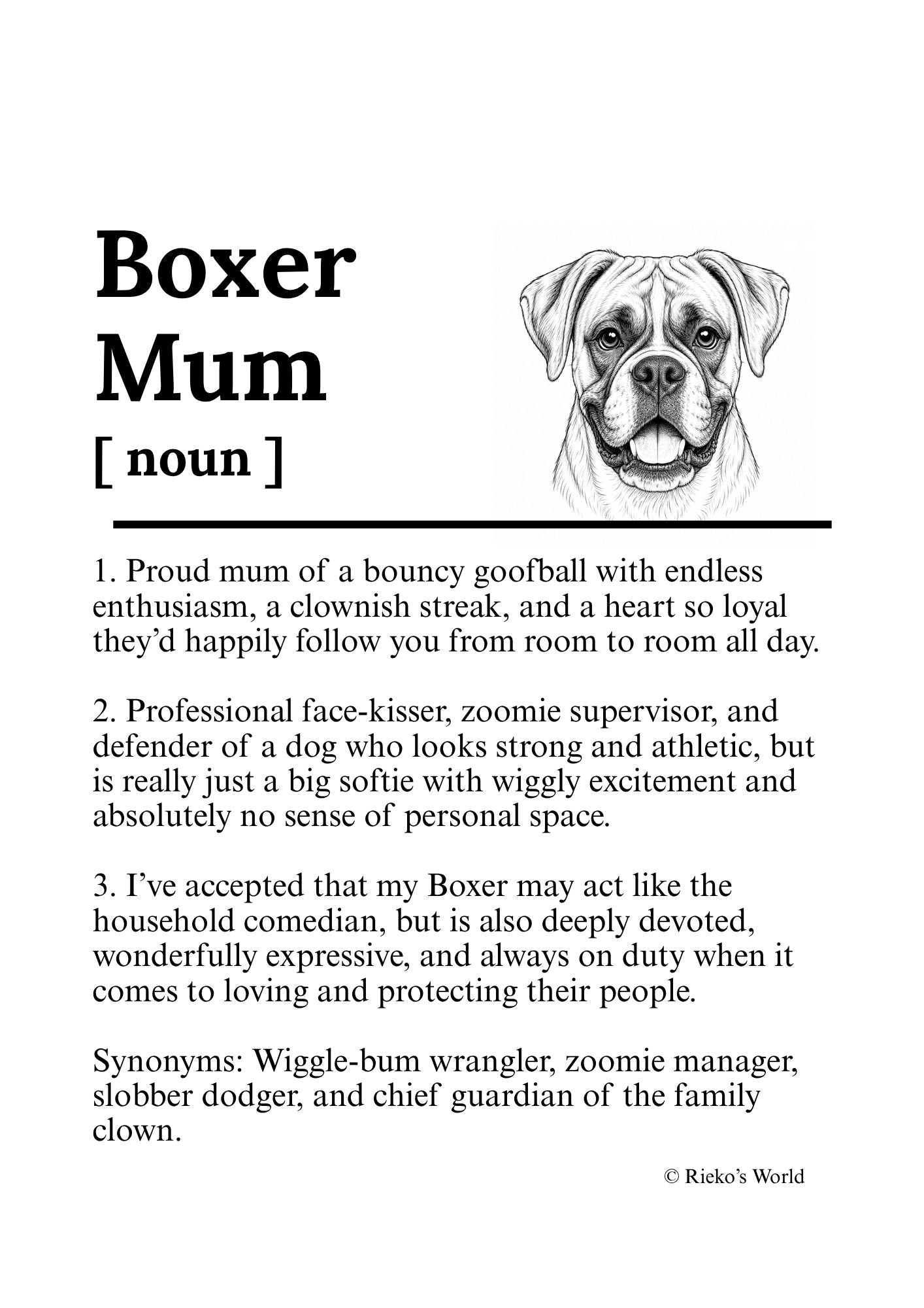 Dog Mum Definition™ Digital Downloadable Only - Breed Edition