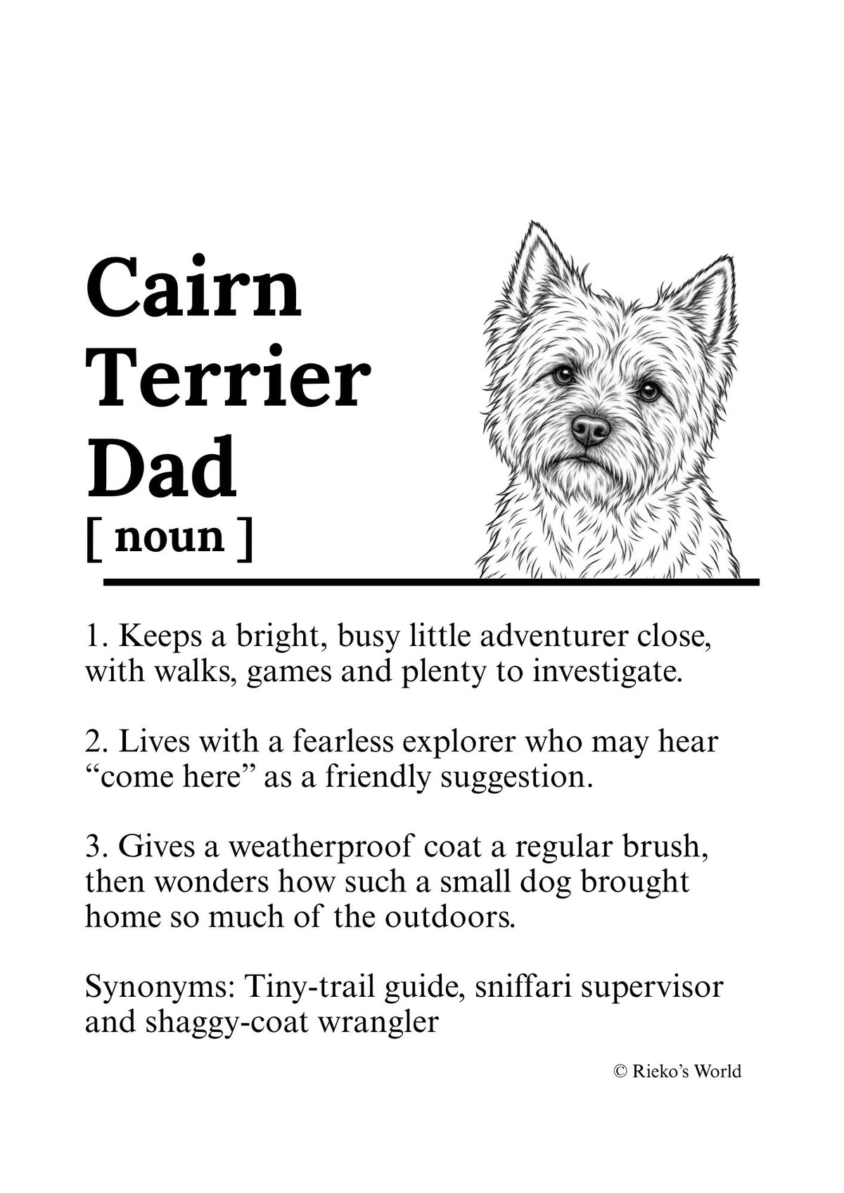 Cairn Terrier Dog Mum Dad Breed Print