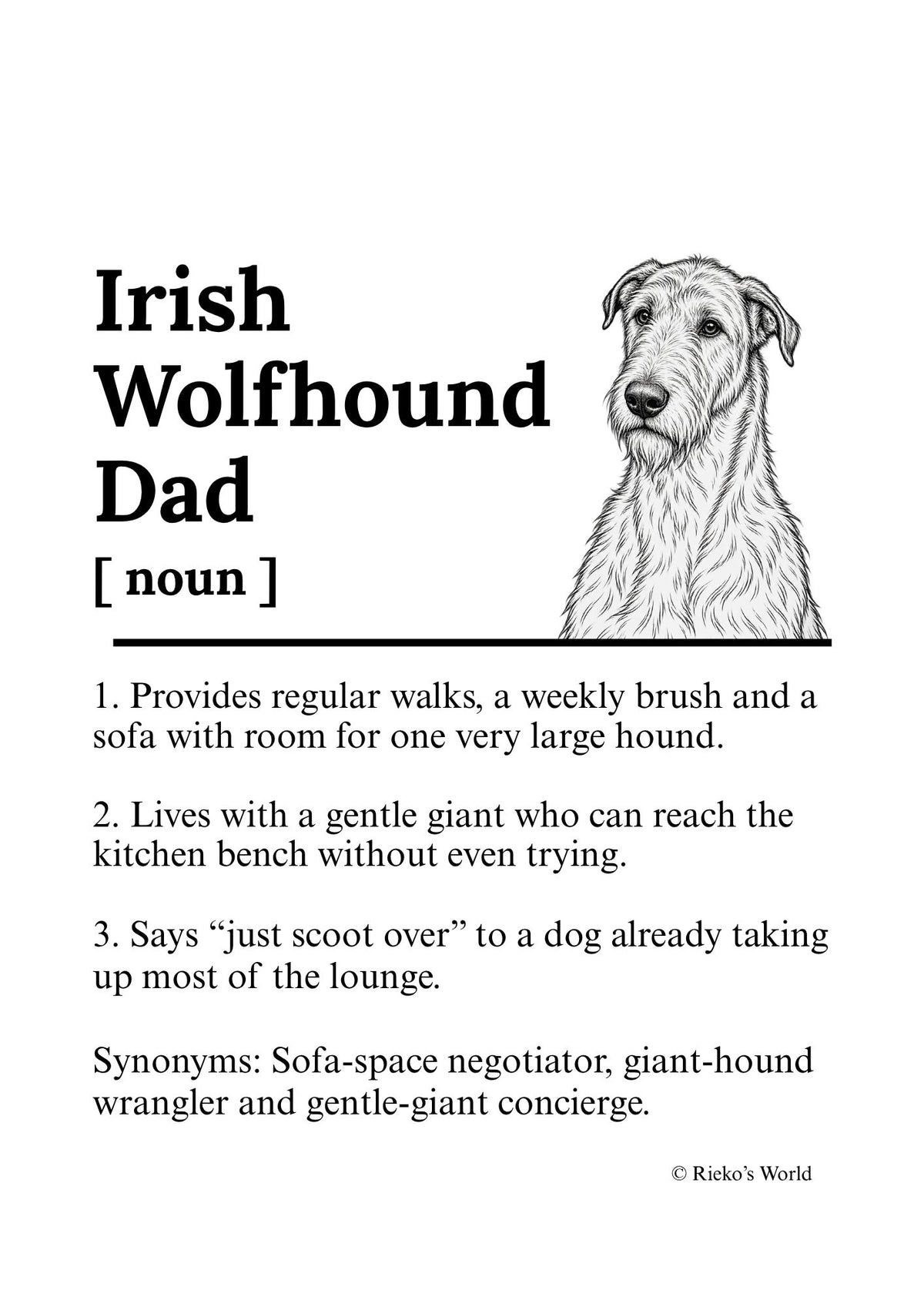 Irish Wolfhound Dog Mum Dad Breed Print