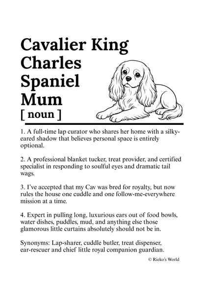 Dog Mum Definition™ Breed Print - A4 Wall Art Gift for Dog Mums Australia