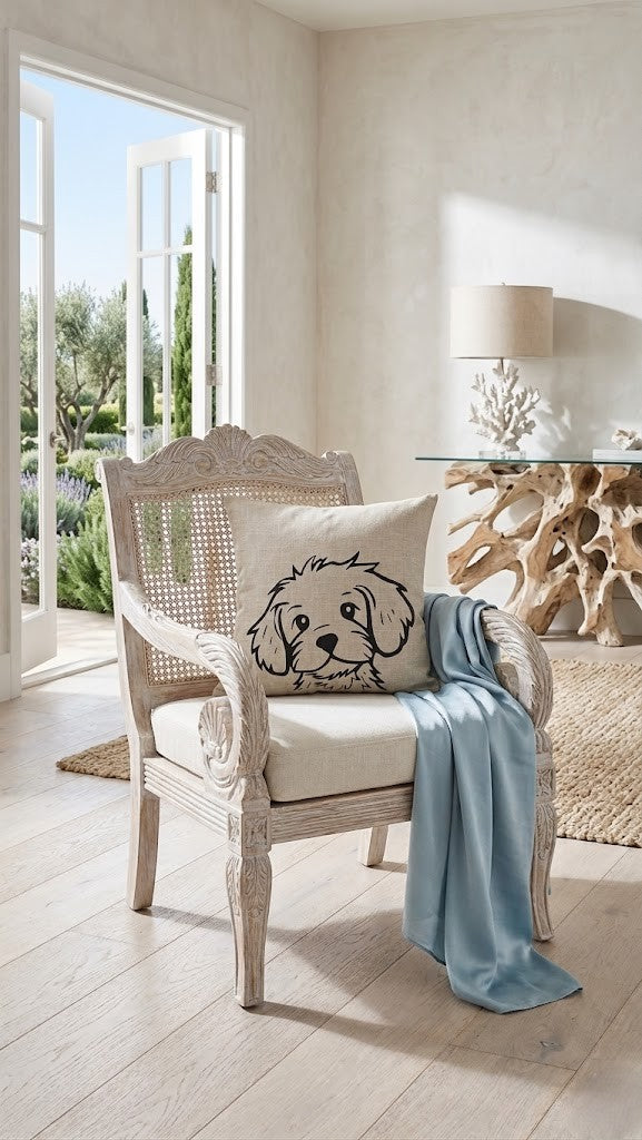 Cavoodle Oodles Cushion – Permanent Shadow - Double Sided Design