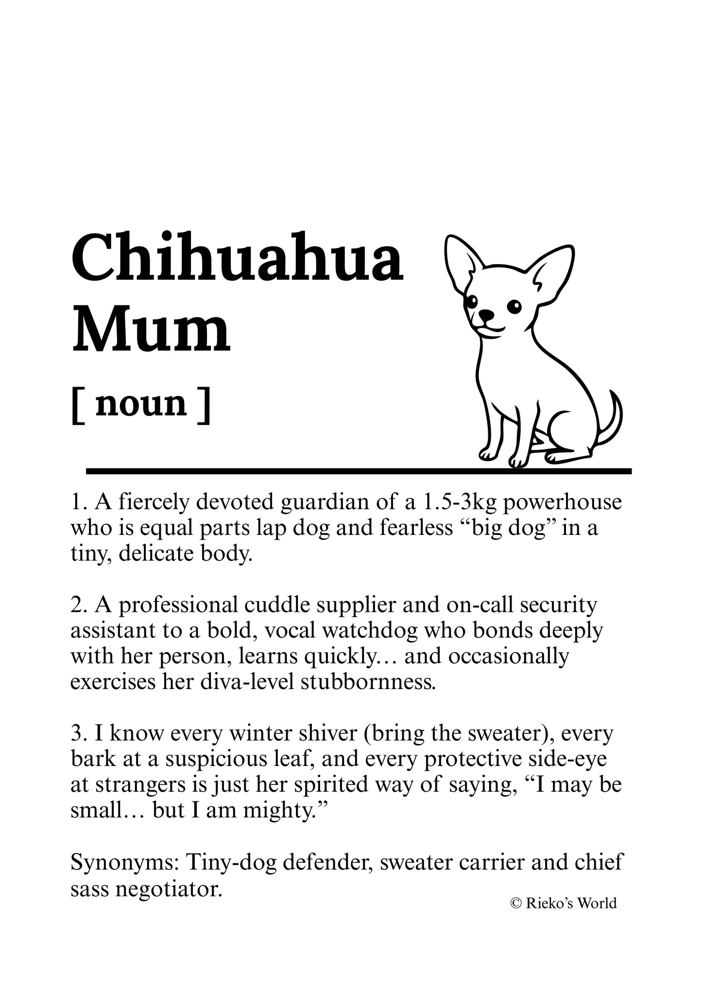 Dog Mum Definition™ Digital Downloadable Only - Breed Edition