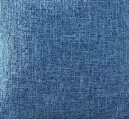 Denim blue linen-look polyester cushion cover colour swatch — Rieko's World Australia