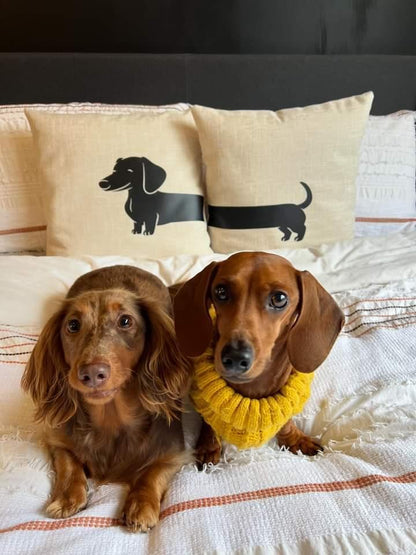 Dachshund Cushion Pair | Long Dog Mum Gift | Rieko's World