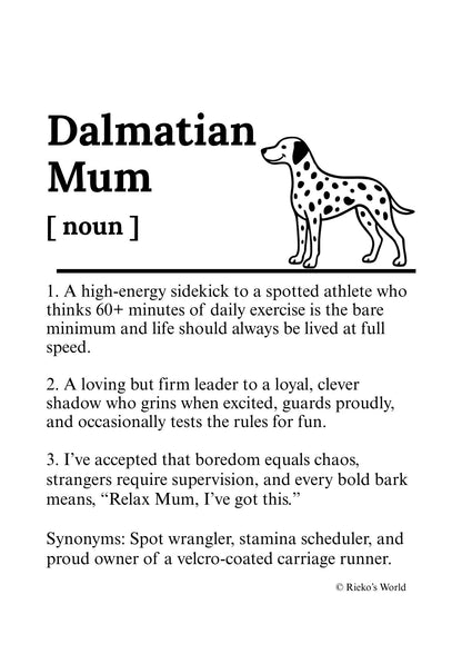 Dog Mum Definition™ Breed Print - A4 Wall Art Gift for Dog Mums Australia