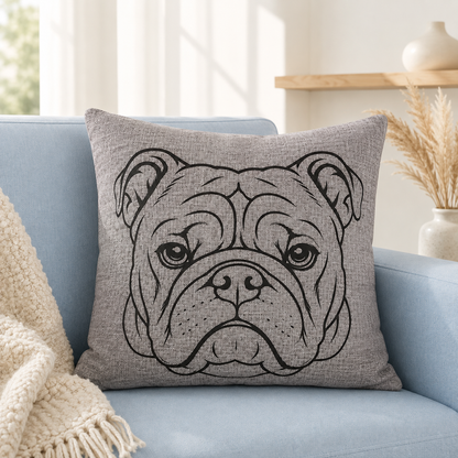 English Bulldog Cushion Cover | Gift for Bulldog Mums