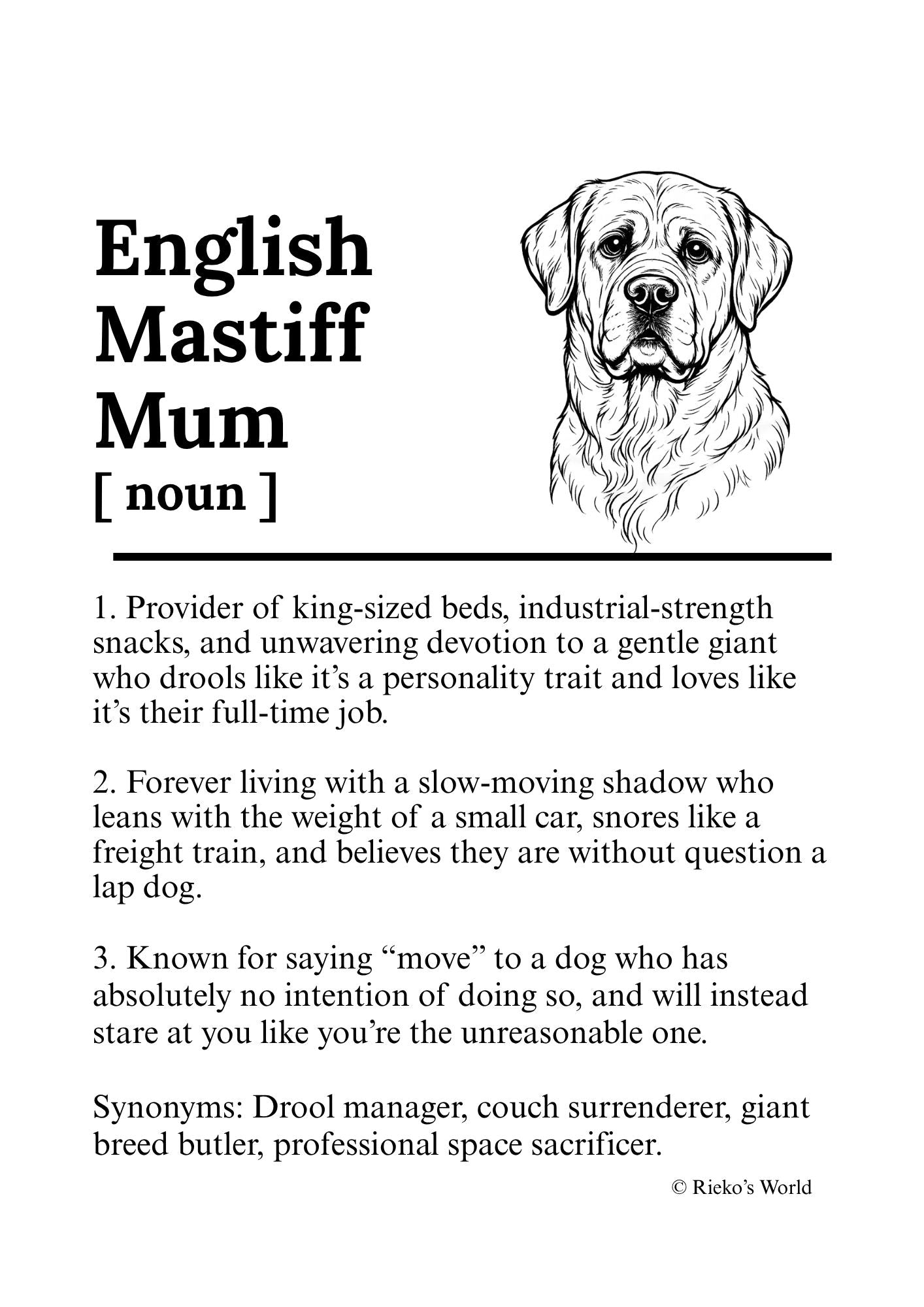 Dog Mum Definition™ Digital Downloadable Only - Breed Edition