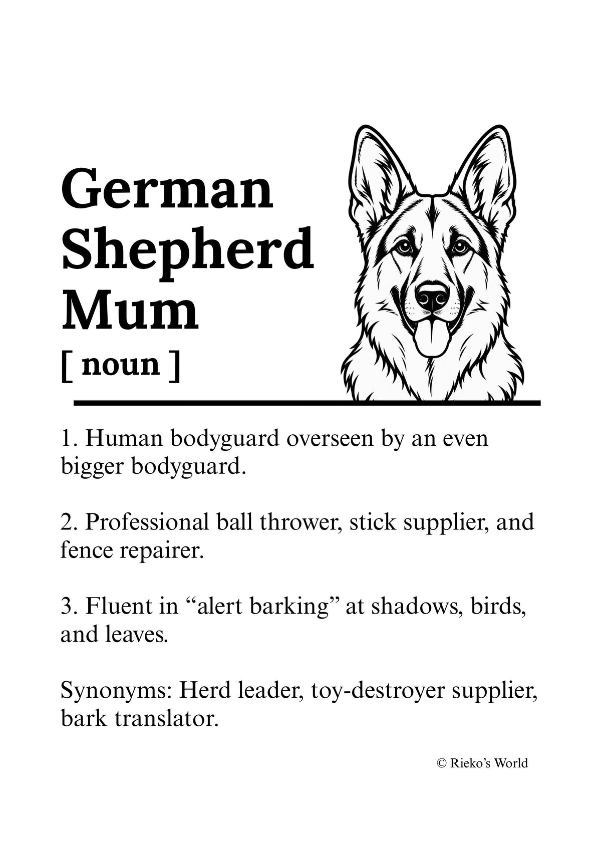 Dog Mum Definition™ Breed Print (Digital Download) - Wall Art for Dog Mums