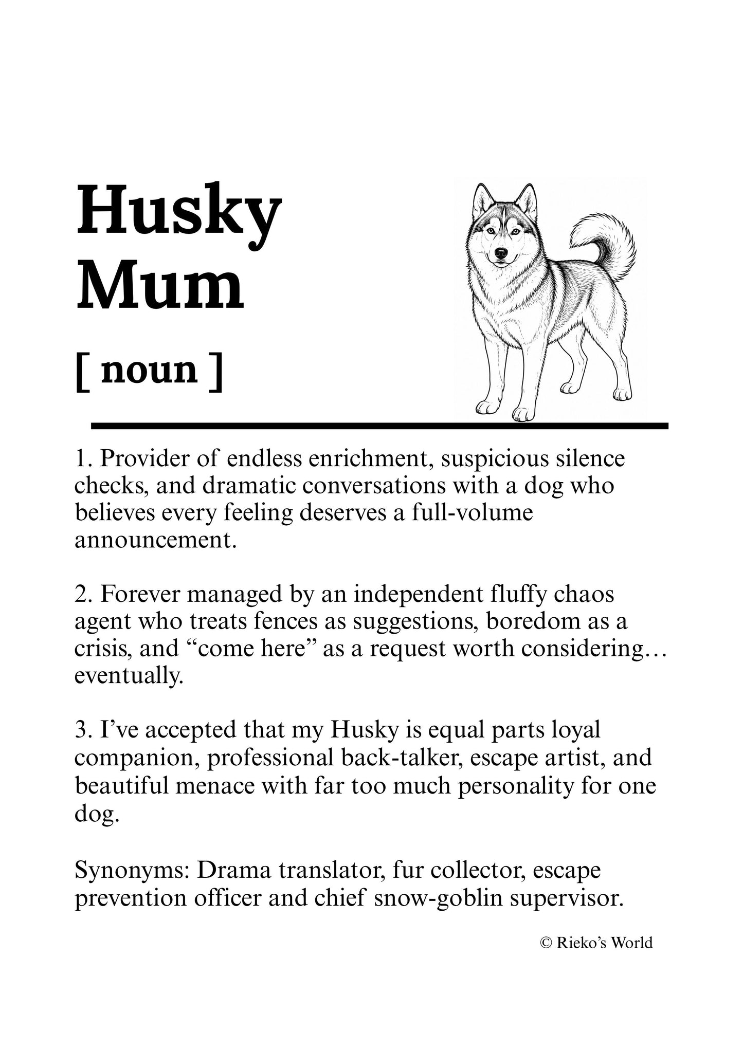 Dog Mum Definition™ Digital Downloadable Only - Breed Edition