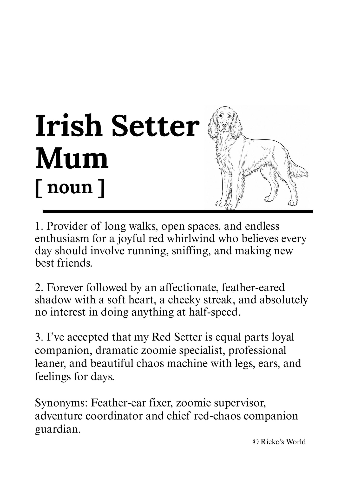 Dog Mum Definition™ Digital Downloadable Only - Breed Edition