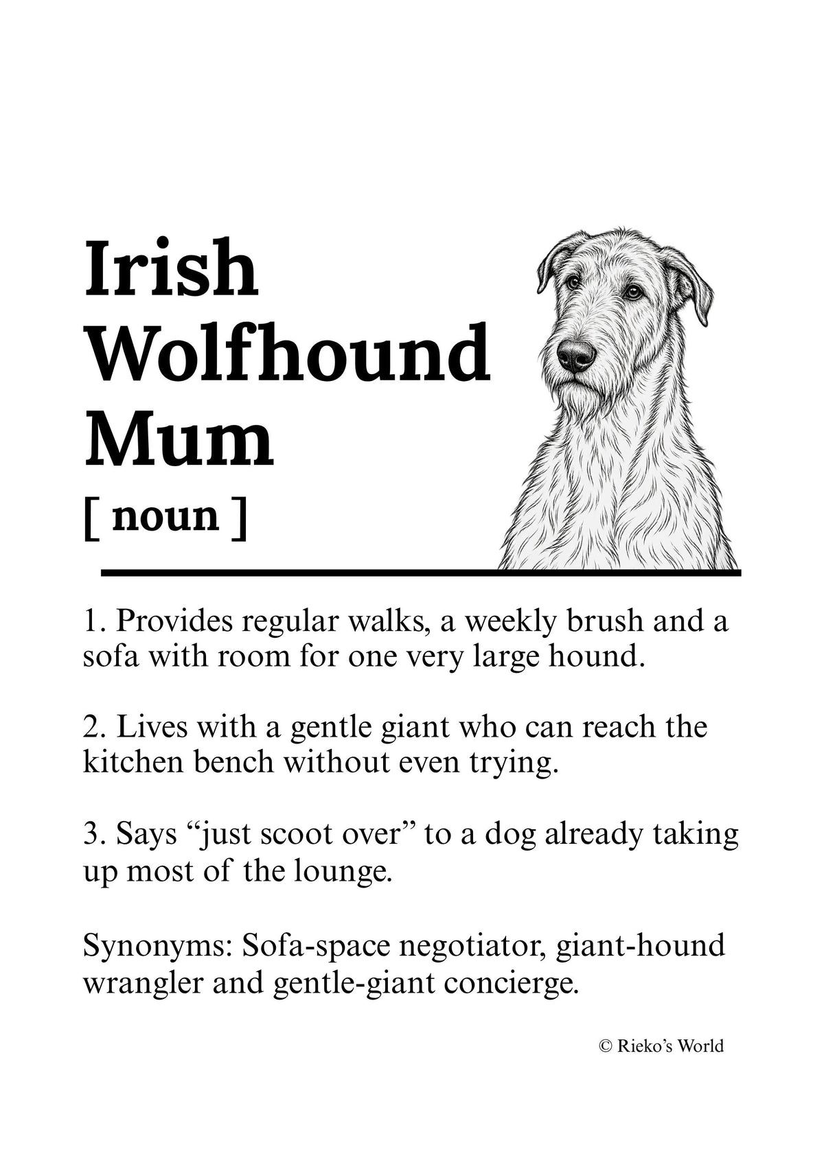 Dog Mum Definition™ Breed Print (Digital Download) - Wall Art for Dog Mums