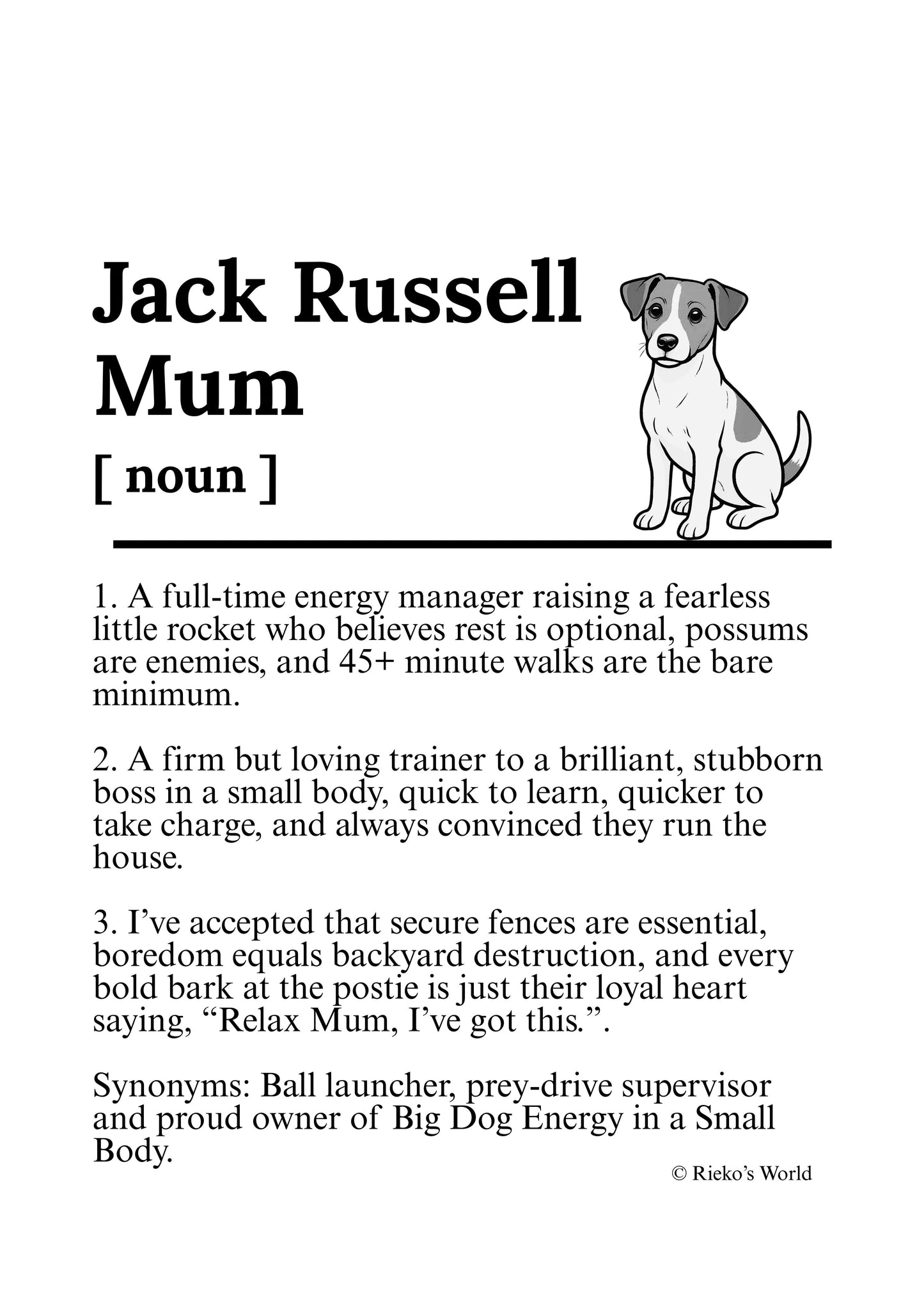 Dog Mum Definition™ Digital Downloadable Only - Breed Edition