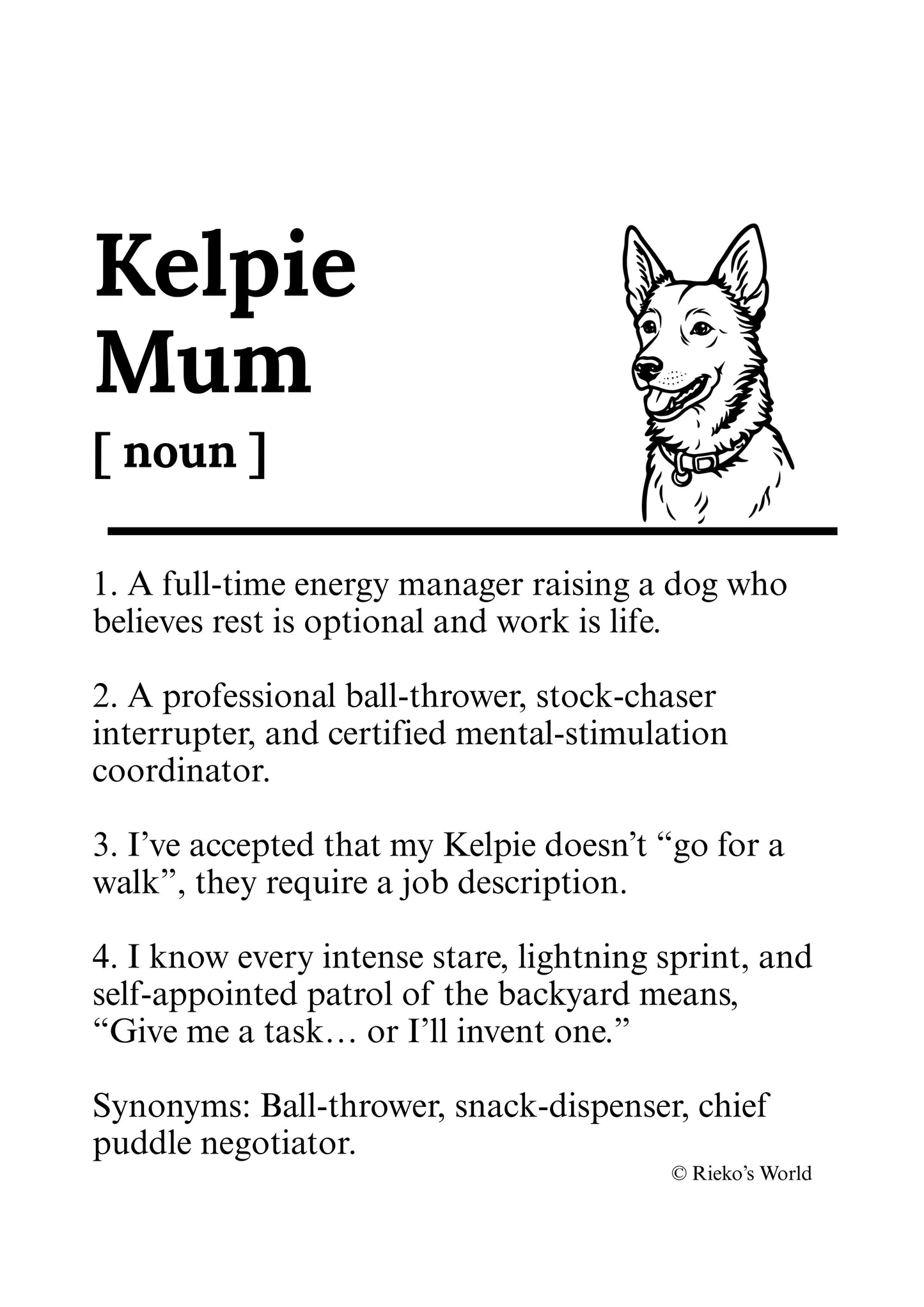 Dog Mum Definition™ Digital Downloadable Only - Breed Edition