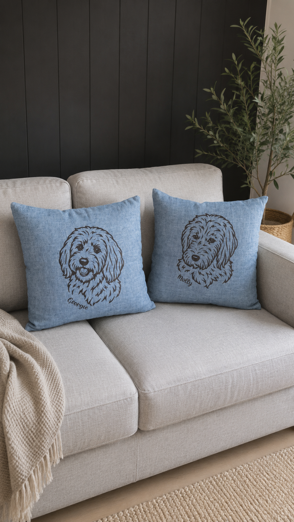 Custom Dog Portrait Cushion | Personalised from Your Photo