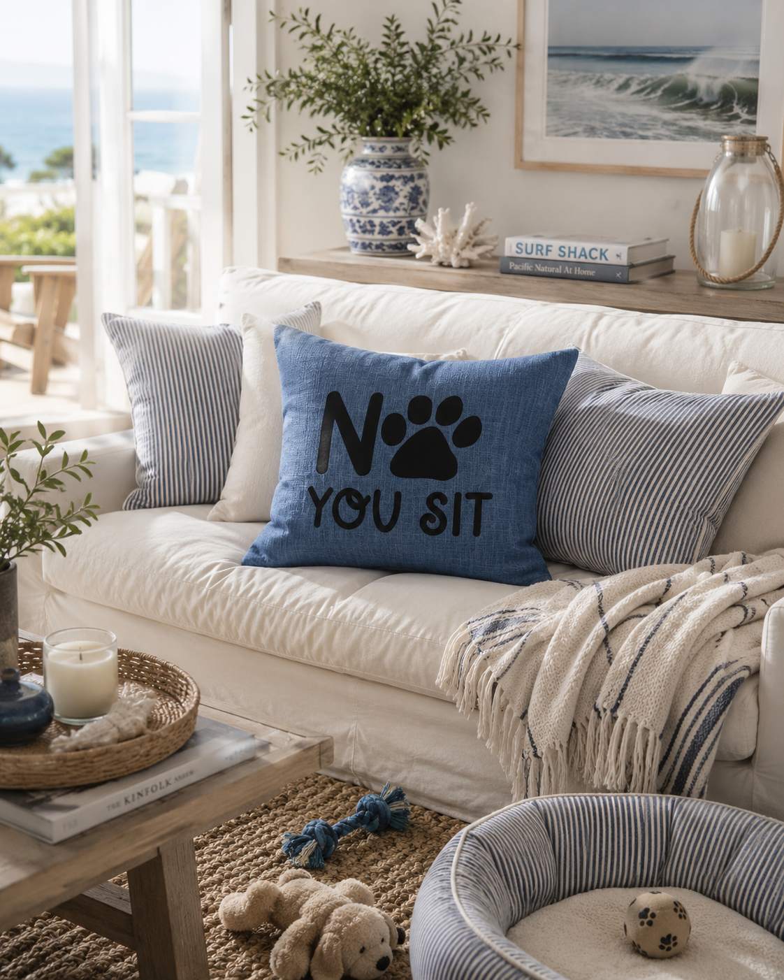 No You Sit Quote Cushion Cover