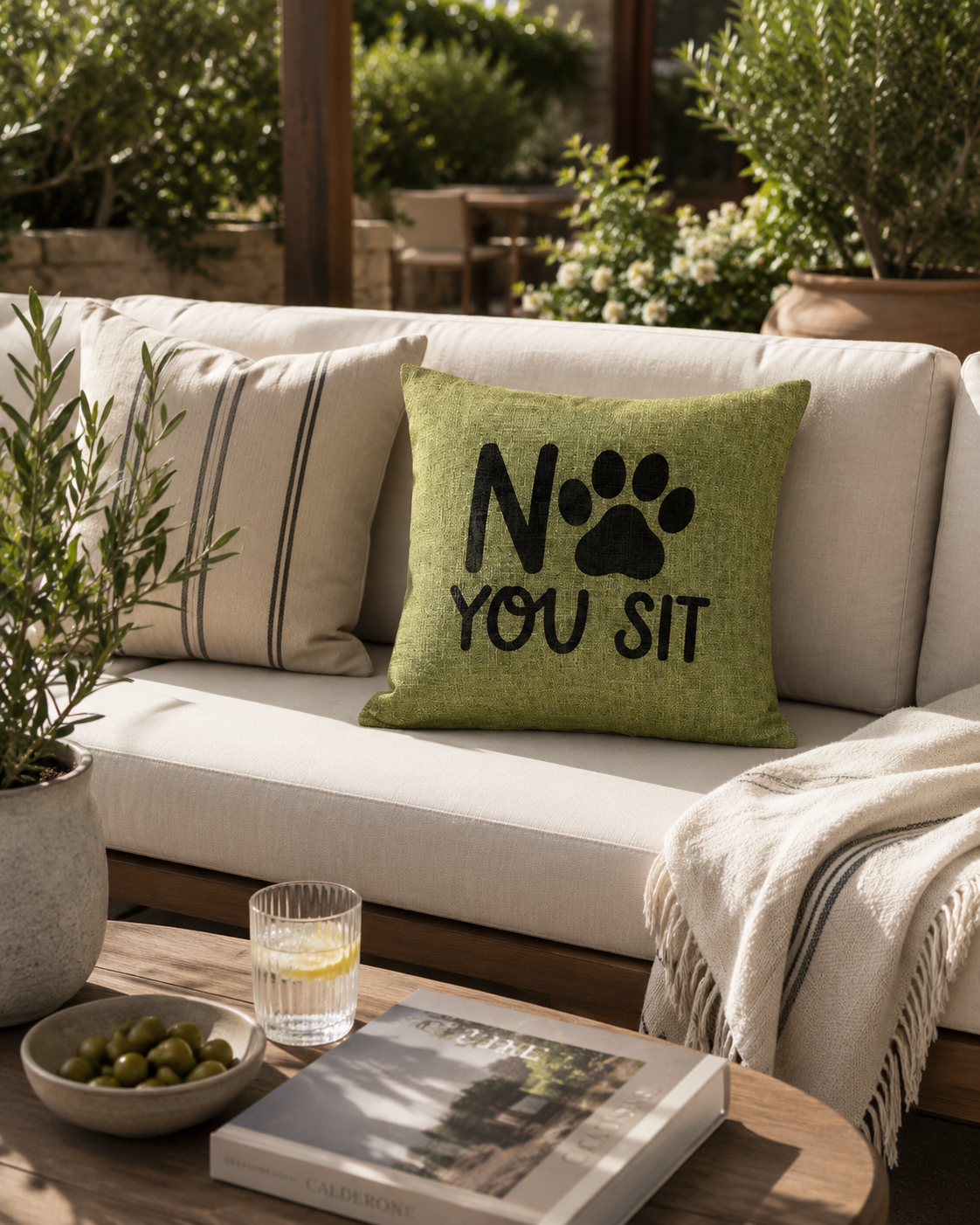 No You Sit Quote Cushion Cover