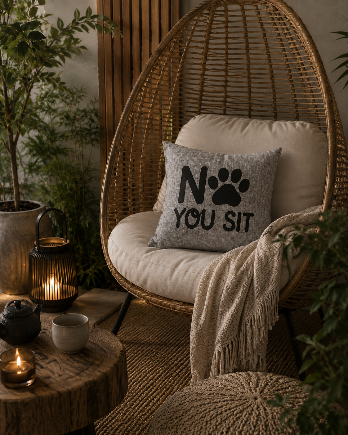 No You Sit Quote Cushion Cover
