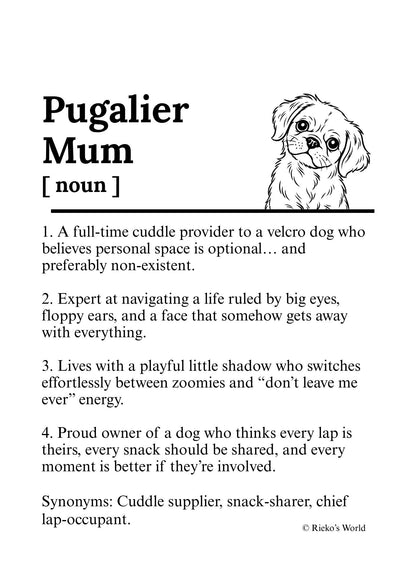 Dog Mum Definition™ Breed Print - A4 Wall Art Gift for Dog Mums Australia