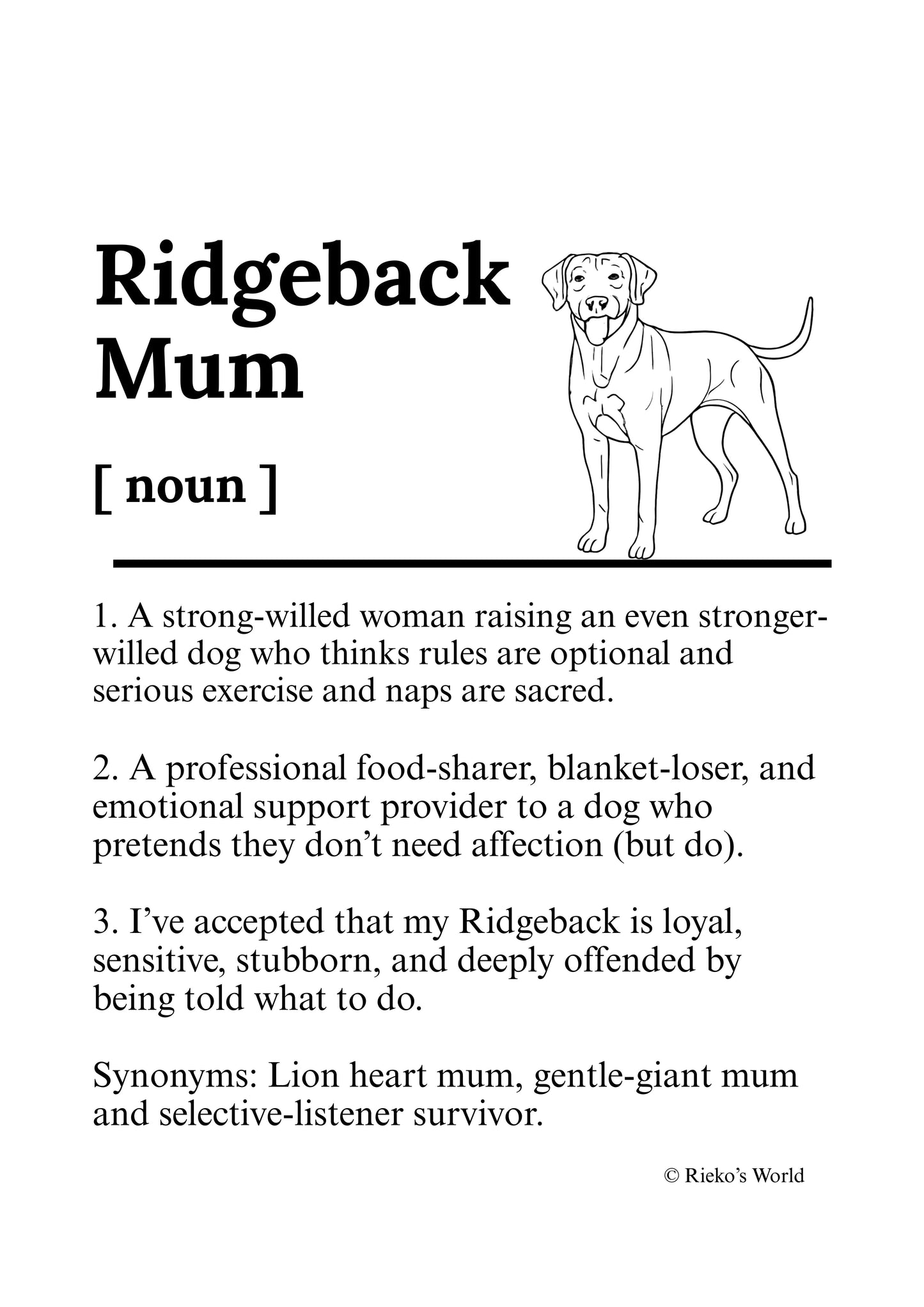 Dog Mum Definition™ Digital Downloadable Only - Breed Edition