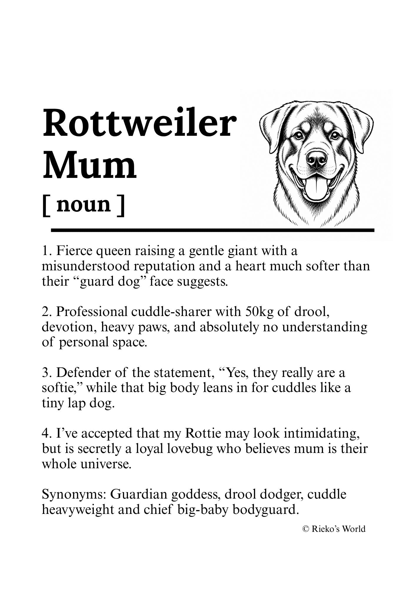 Dog Mum Definition™ Digital Downloadable Only - Breed Edition