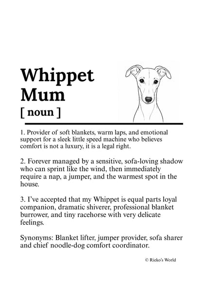 Dog Mum Definition™ Breed Print - A4 Wall Art Gift for Dog Mums Australia