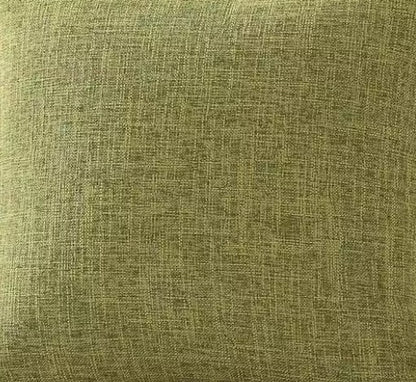 Olive green linen-look polyester cushion cover colour swatch — Rieko's World Australia